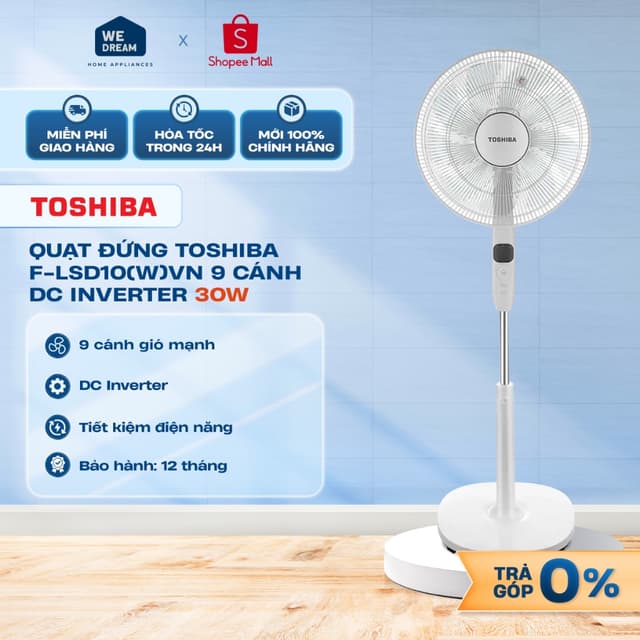 F-LSD10(W)VN - Quạt Đứng Toshiba 9 Cánh DC Inverter 30W F-LSD10(W)VN - Hàng Chính Hãng, Mới 100% - Ảnh 12