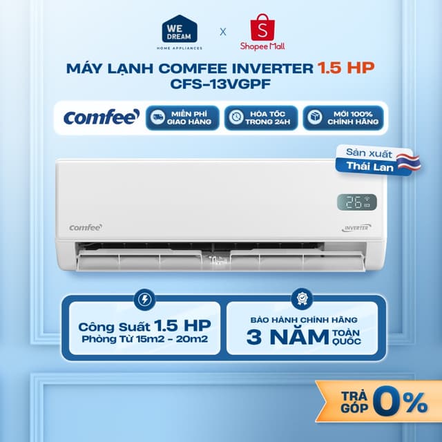 [MIỄN PHÍ GIAO HÀNG] CFS-13VGPF - Máy Lạnh Comfee Inverter 1.5 HP CFS-13VGPF - Chính Hãng, Mới 100% - Ảnh 8