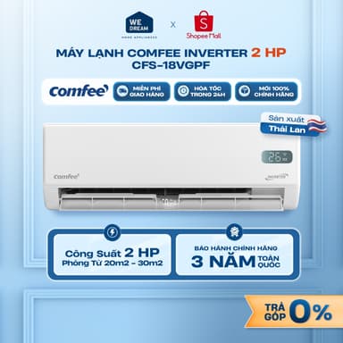 So sánh giá [MIỄN PHÍ GIAO HÀNG] CFS-18VGPF - Máy Lạnh Comfee Inverter 2 HP CFS-18VGPF - Chính Hãng, Mới 100% rẻ nhất?