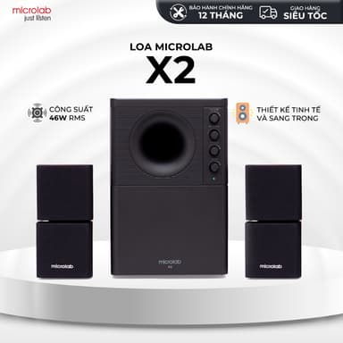 So sánh giá Loa Vi Tính Bluetooth Bass Mạnh MICROLAB X2/X2BT 2.1 Công Suất 46W, Kết Nối Dây 3.5mm - Hàng Chính Hãng rẻ nhất?