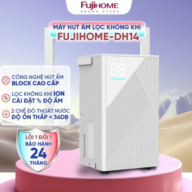 Máy hút ẩm không khí 14L/24h nhập khẩu FUJIHOME DH14 phòng 20-40m2, lọc không khí ionizer, công nghệ Block cao cấp - Ảnh 10