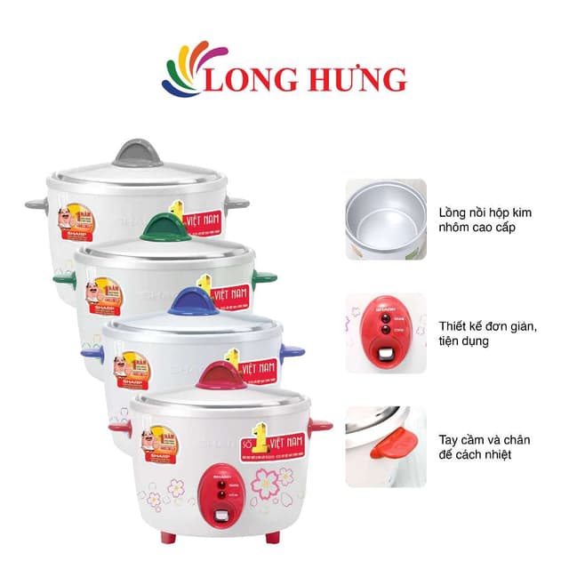 Nồi cơm điện nắp rời Sharp 1.8 lít KSH-D19V - Hàng chính hãng - Ảnh 9