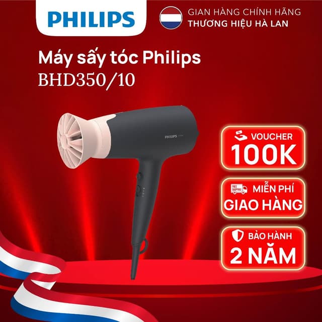 Máy Sấy Tóc PHILIPS BHD350/10, Công Suất 2100 W, Cung Cấp ion Chăm Sóc Tóc, Bảo Hành Chính Hãng 24 Tháng - Ảnh 11