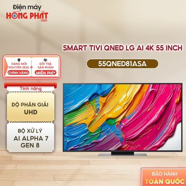 [GIAO TOÀN QUỐC] Smart Tivi LG 55 Inch QNED AI QNED81 4K 55QNED81ASA - Ảnh 4