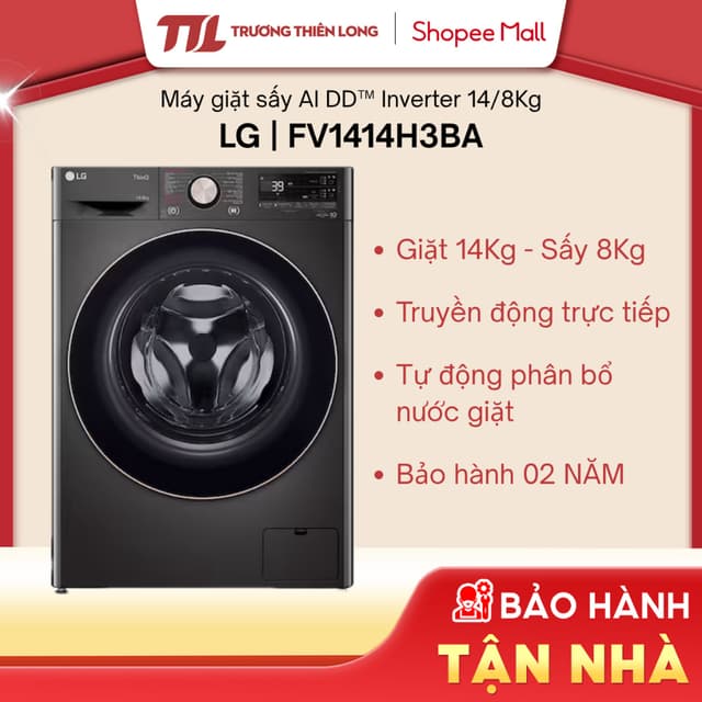 FV1414H3BA - Máy giặt sấy LG AI DD Inverter giặt 14 kg - sấy 8 kg FV1414H3BA [TOÀN QUỐC] - Ảnh 11