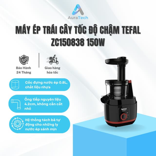Máy ép trái cây tốc độ chậm Tefal ZC150838 | 150W | Ống tiếp nguyên liệu 4.2 cm - Bảo hành 2 năm - Ảnh 11