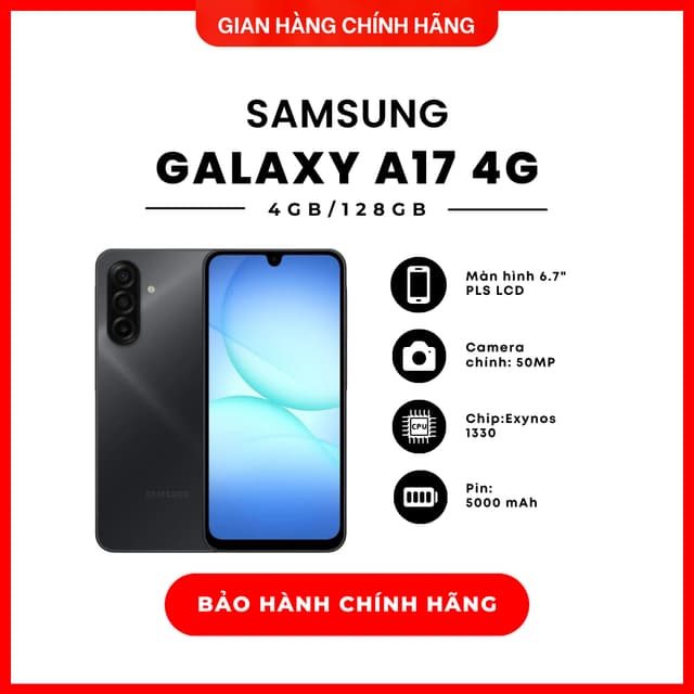 Điện thoại Samsung Galaxy A17 4G 4GB/128GB - Hàng Chính Hãng - Ảnh 1