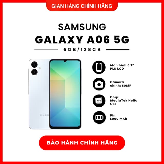 Điện thoại Samsung  Galaxy A06 5G 6GB/128GB - Hàng Chính Hãng - Ảnh 2