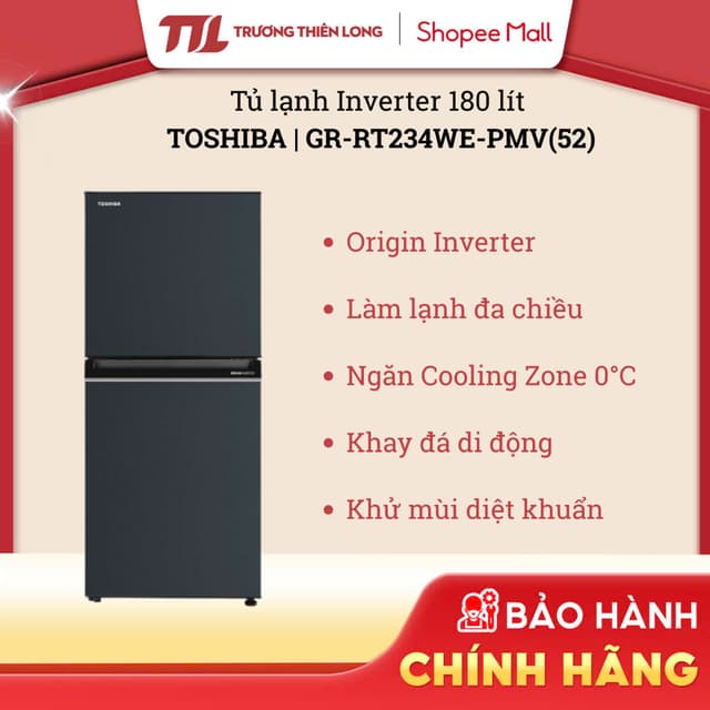 [VC 10%] GR-RT234WE-PMV(52) - Tủ Lạnh Toshiba Inverter 180 Lít [FREESHIP HCM] - Ảnh 12