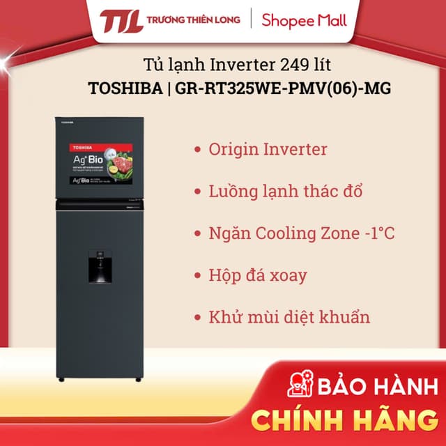 [VC 10%] GR-RT325WE-PMV(06)-MG - Tủ Lạnh Toshiba Inverter 249 lít [FREESHIP HCM] - Ảnh 11