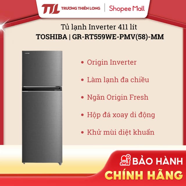 [VC 10%] GR-RT559WE-PMV(58)-MM - Tủ Lạnh Toshiba Inverter 411 Lít [FREESHIP HCM] - Ảnh 8