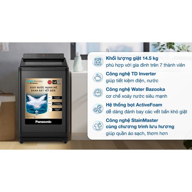 [GIAO LẮP MIỄN PHÍ HCM] Máy giặt Panasonic Inverter 14.5 kg NA-FD290CEBV Chính Hãng, Bảo Hành 24TH - Ảnh 10