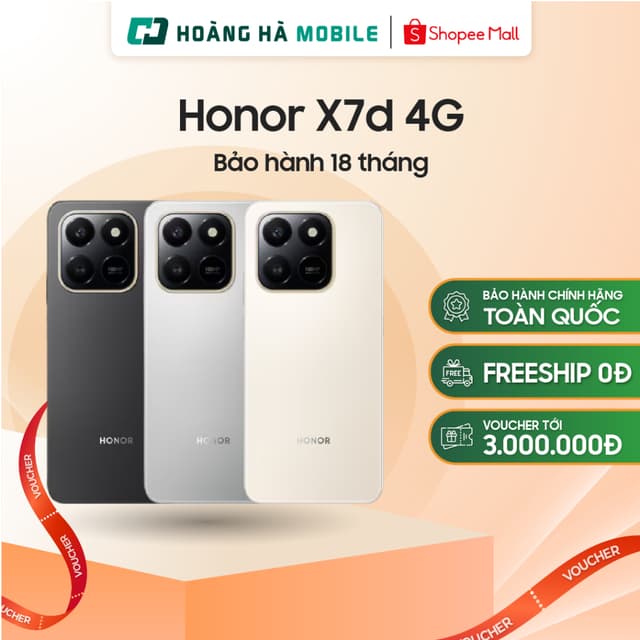Điện thoại thông minh Honor X7d 4G 8GB/256GB - Chính hãng (Nguyên Seal Chưa Active) - Ảnh 5