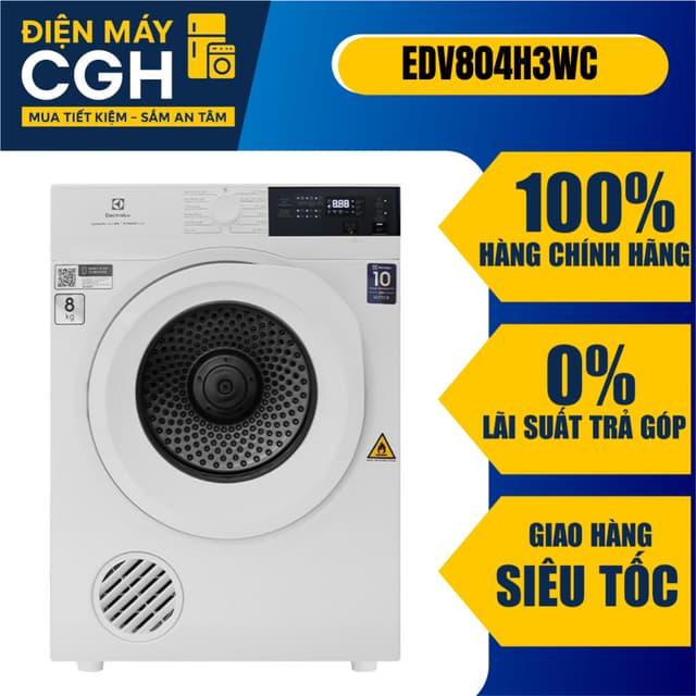 Máy sấy thông hơi Electrolux UltimateCare 8 kg EDV804H3WC - Ảnh 1