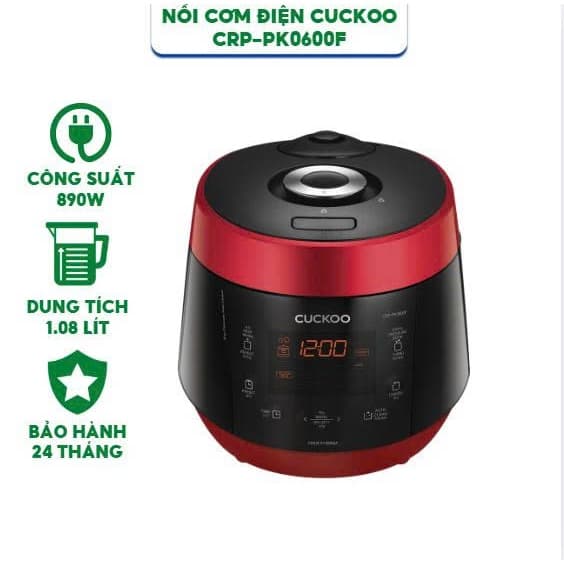 Nồi Cơm Điện Tử Áp Suất Cuckoo CRP-PK0600F/BKRDVN–1.08 Lít-Công suất 890W-Bảo hành 24 tháng - Ảnh 10
