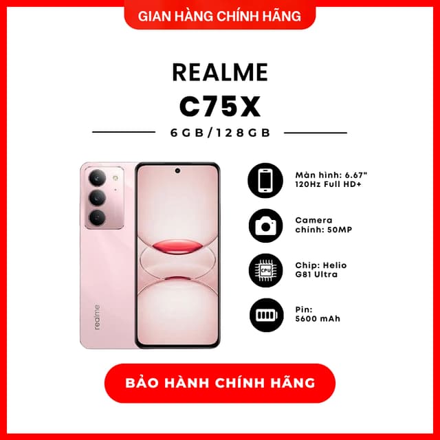 Điện thoại Realme C75X 6GB/128GB - Hàng Chính Hãng - Ảnh 5
