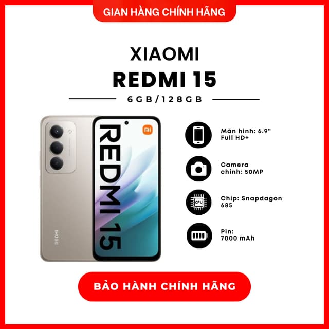 Điện thoại Xiaomi Redmi 15 6GB/128GB - Hàng Chính Hãng - Ảnh 10