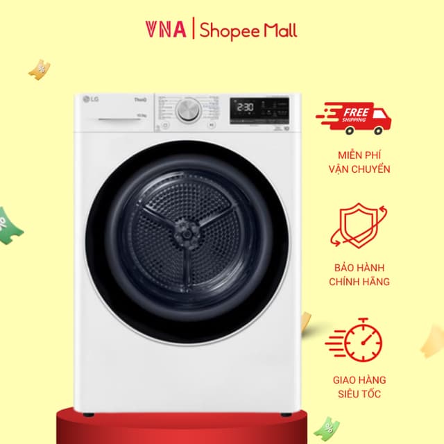 Máy sấy bơm nhiệt LG 10.5 kg DVHP50W - Chính hãng bảo hành 24 tháng - Miễn phí giao hàng và lắp đặt - Ảnh 1