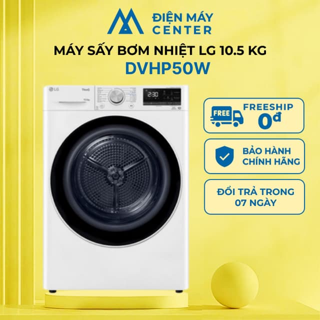 Máy sấy bơm nhiệt LG 10.5 kg DVHP50W - Sản xuất Hàn Quốc - Bảo hành 24 tháng - Ảnh 5