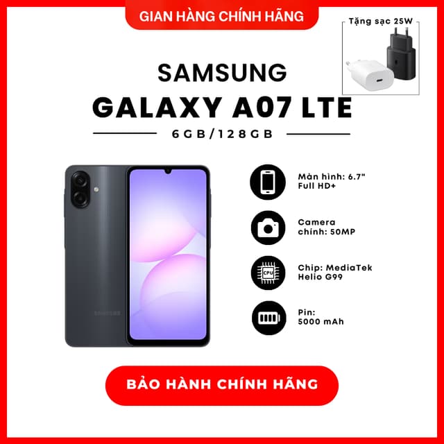Điện thoại Samsung Galaxy A07 6GB/128GB  - Hàng Chính Hãng - Ảnh 1