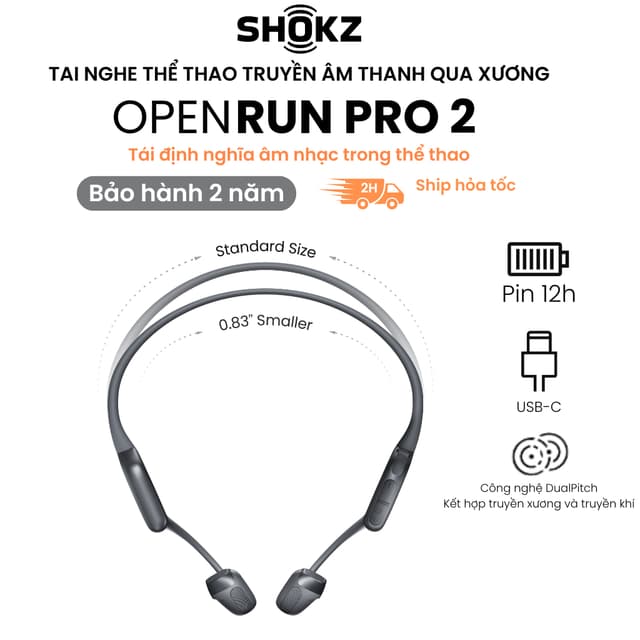 [MỚI] Tai Nghe Bluetooth Thể Thao Truyền Âm Thanh Qua Xương SHOKZ OPENRUN PRO 2-MINI S821 Bảo Hành 2 Năm - Ảnh 7