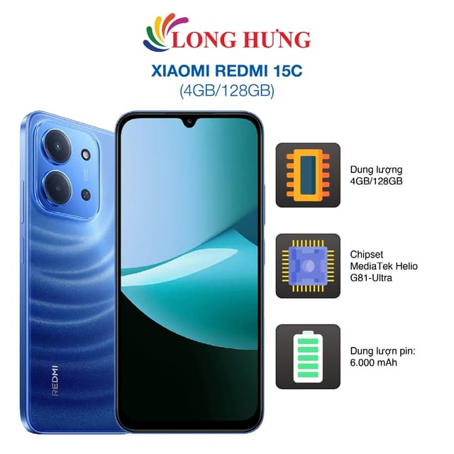 Điện thoại Xiaomi Redmi 15C (4GB/128GB) - Hàng chính hãng - Ảnh 8