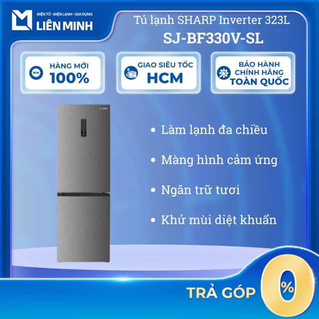 SJ-BF330V-SL - Tủ Lạnh Sharp Inverter 323 Lít SJ-BF330V-SL - Ảnh 2