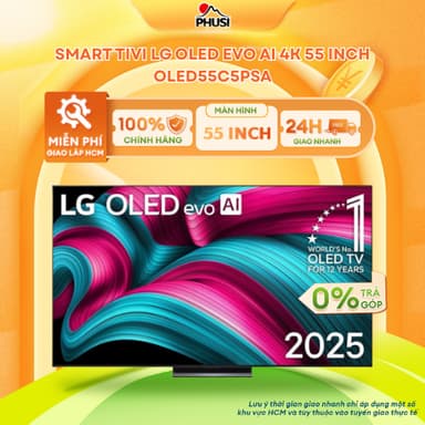 So sánh giá OLED55C5PSA [GIAO MIỄN PHÍ HCM] Smart Tivi OLED evo LG AI 4K 55 inch OLED55C5PSA - CHÍNH HÃNG rẻ nhất?
