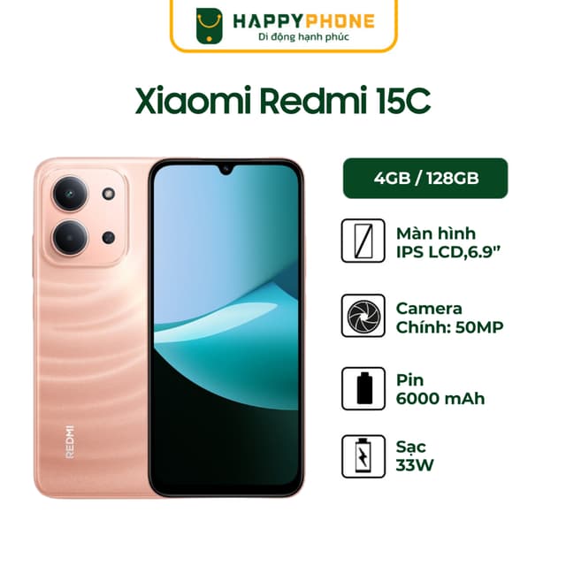 Điện Thoại Xiaomi Redmi 15C 4GB/128GB - Hàng Chính Hãng - Ảnh 2