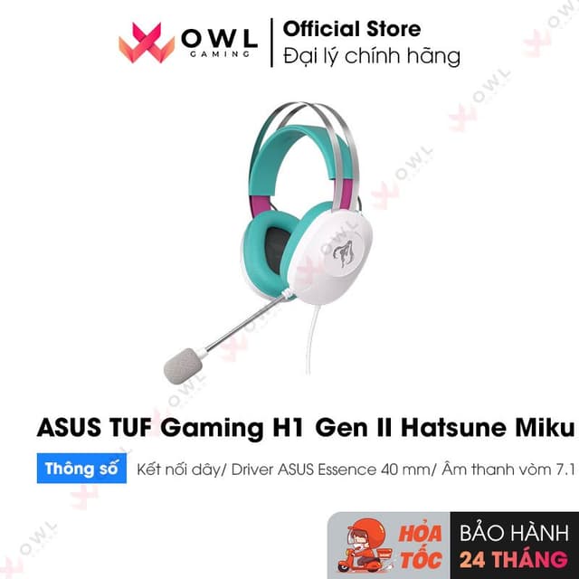 Tai nghe ASUS TUF Gaming H1 Gen II Hatsune Miku Edition (hàng chính hãng) - Ảnh 6