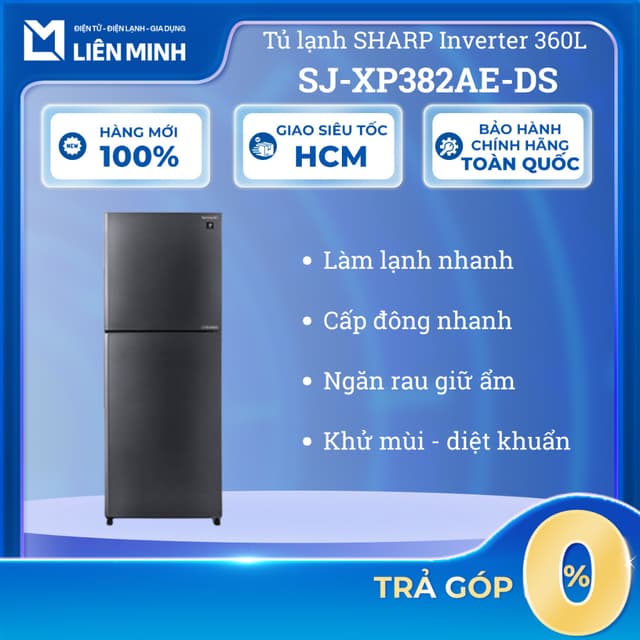 SJ-XP352AE-DS / SJ-XP352AE-SL - Tủ Lạnh Sharp Inverter 330 Lít - Màu Bạc, Màu Xám - Ảnh 2