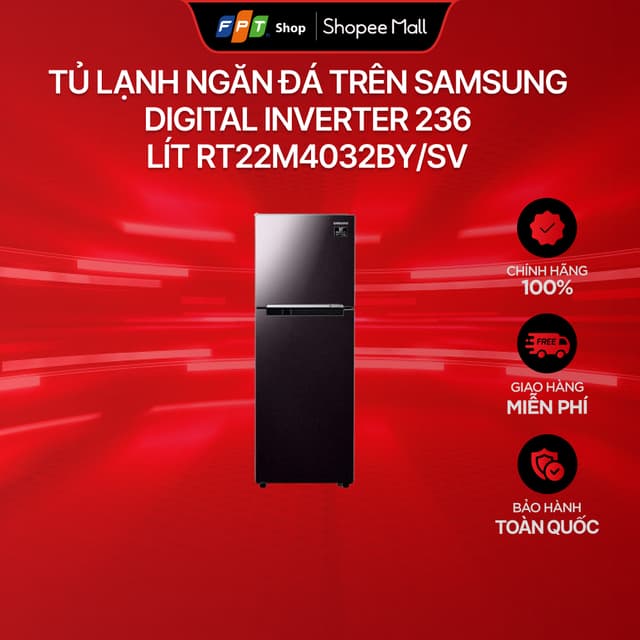 [Chỉ GH tận nơi] Tủ lạnh ngăn đá trên Samsung Digital Inverter 236 lít RT22M4032BY/SV - Ảnh 12