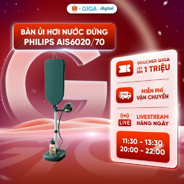 Bàn ủi hơi nước đứng Philips AIS6020/70 - Công suất 1800W  - Dung tích bình nước 1100ml - Hơi phun liên tục 45g/phút - Ảnh 7