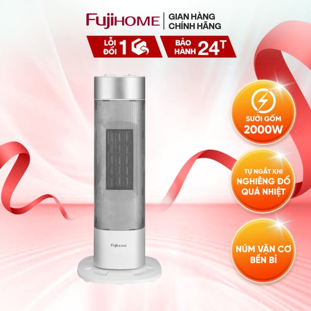 Quạt sưởi gốm Fujihome FH3100M công suất 2000W - sưởi ấm nhanh - không khô da - tiết kiệm điện - Ảnh 12
