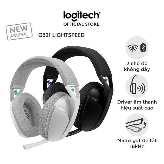 [Logitech Hợp Tác] Tai nghe Gaming không dây Bluetooth Logitech G321 LIGHTSPEED - Cần micro 16 kHz, pin 20 giờ - Ảnh 6