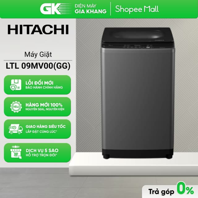 Máy Giặt HITACHI Inverter 9 kg LTL 09MV00(GG) [Freeship HCM] - Ảnh 1