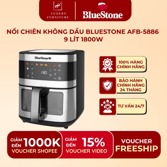 Nồi Chiên Không Dầu BlueStone AFB-5886 9 Lít 1800W - Ảnh 9