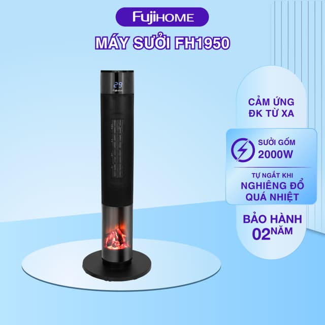 Quạt Sưởi Gốm Fujihome FH1950 – Bảo Vệ Quá Nhiệt, Cảm Biến Nghiêng An Toàn - Ảnh 2