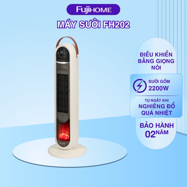 Quạt Sưởi gốm Fujihome FH202 Sưởi Nhanh, Khử Khuẩn, Bảo Vệ Gia Đình Bạn, điều khiển bằng giọng nói - Ảnh 9