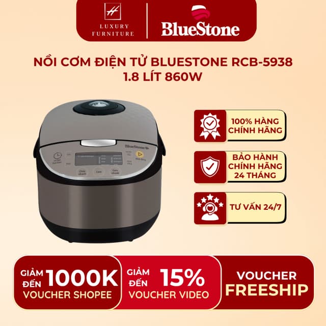 Nồi Cơm Điện Tử BlueStone RCB-5938 1.8 Lít 860W - Ảnh 4