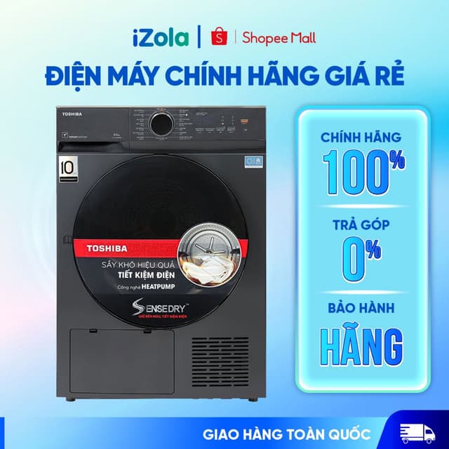 TD-T21B90HWV(MG) - Máy sấy bơm nhiệt Toshiba 8 kg TD-T21B90HWV(MG) - Hàng chính hãng - Ảnh 9