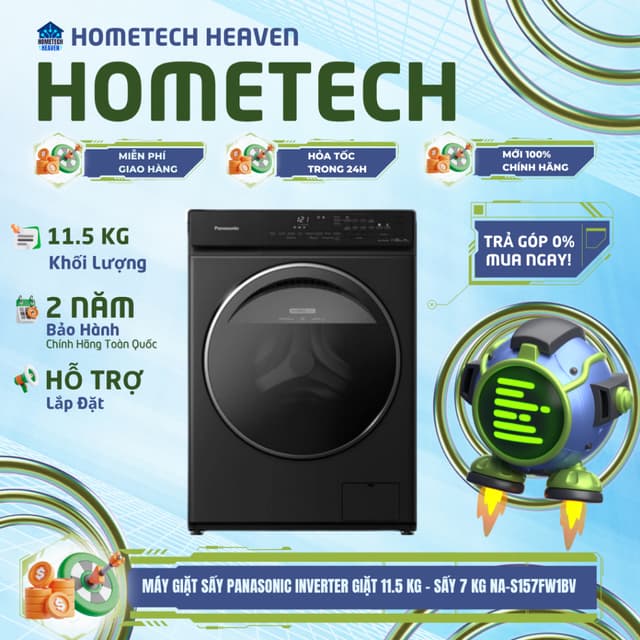 NA-S157FW1BV [GIAO LẮP MIỄN PHÍ]Máy giặt sấy Panasonic Inverter giặt 11.5 kg - sấy 7 kg - CHÍNH HÃNG - Ảnh 3