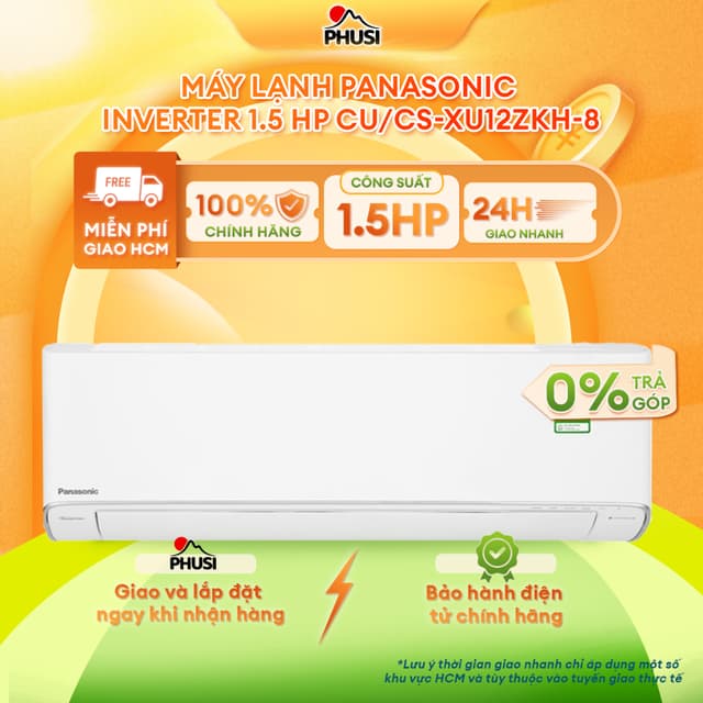 XU12ZKH-8 [GIAO LẮP HCM] Máy lạnh Panasonic Inverter 1.5 HP CU/CS-XU12ZKH-8 - CHÍNH HÃNG, MỚI 100% - Ảnh 10