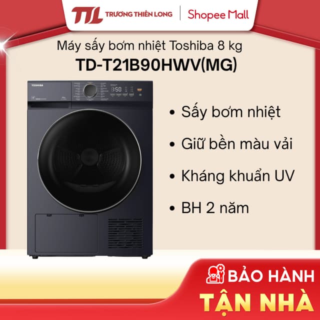 Máy Sấy Bơm Nhiệt Toshiba 8 kg TD-T21B90HWV(MG) [TOÀN QUỐC] - Ảnh 6