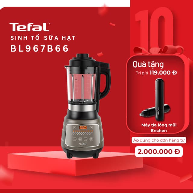 Máy làm sữa hạt, sinh tố, xay nấu đa chức năng Tefal - BL967B66 1300W - Chính Hãng / Bảo Hành 02 Năm - Ảnh 10