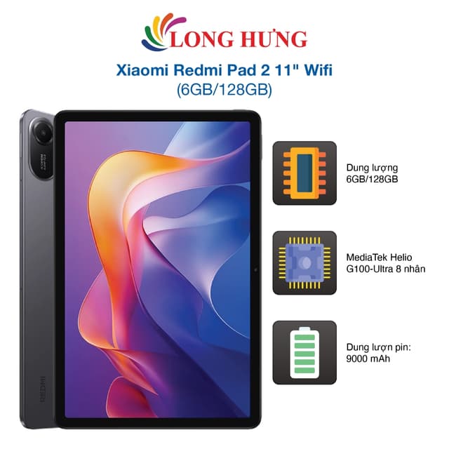 Máy tính bảng Xiaomi Redmi Pad 2 11" Wifi (6GB/128GB) - Hàng chính hãng - Ảnh 8