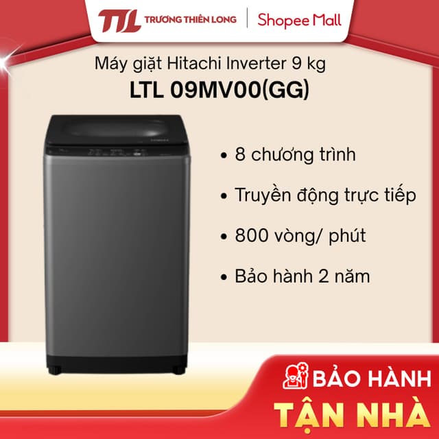 LTL 09MV00(GG) - Máy Giặt Hitachi Inverter 9 Kg - Sấy Khô Bằng Luồng Khí  [FREESHIP HCM] - Ảnh 4