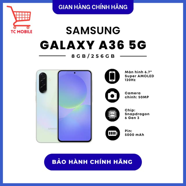 Điện thoại Samsung Galaxy A36 5G (8GB/256GB) - Hàng Chính Hãng - Ảnh 1