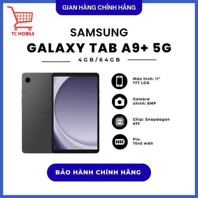 Máy tính bảng Samsung Galaxy Tab A9+ 5G (4GB/64GB) - Hàng Chính Hãng - Ảnh 3