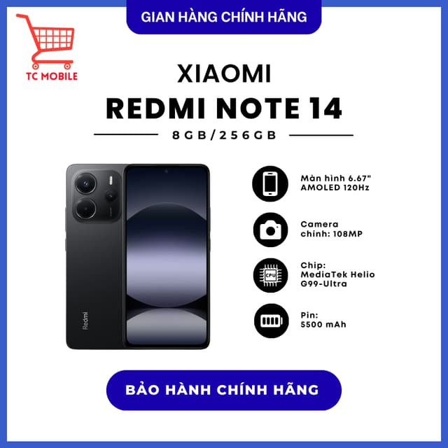 Điện thoại Xiaomi Redmi Note 14 8GB/256GB - Hàng Chính Hãng - Ảnh 1